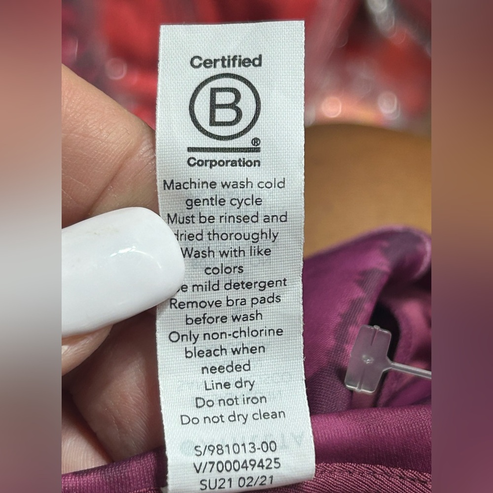 ATHLETA Plum Tie Dye Square Neck Printed Bikini Top Swimsuit NWOT - Picture 5 of 7